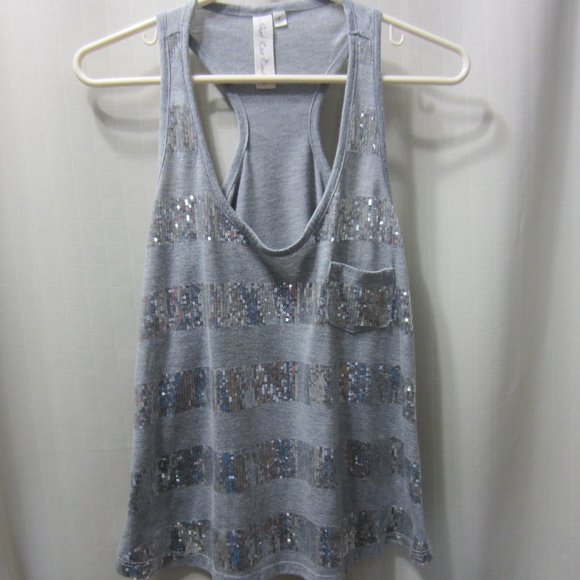 NERD ERA Tops - NERD ERA COUTURE, SZ SMALL GRAY/SILVER SEQUINS